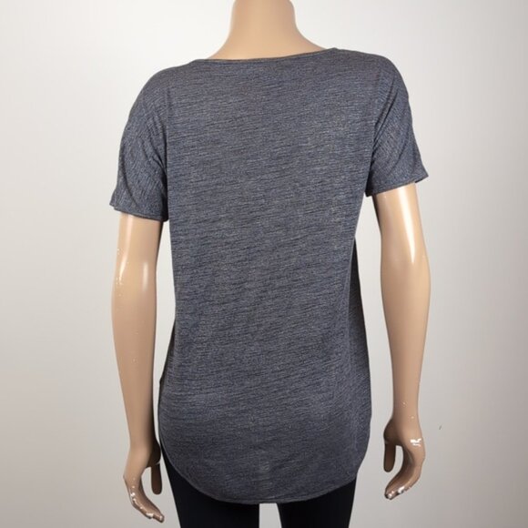 Banana Republic Gray Short Sleeve Relaxed Tshirt Silver Metallic Gray Vneck XS - Picture 6 of 10